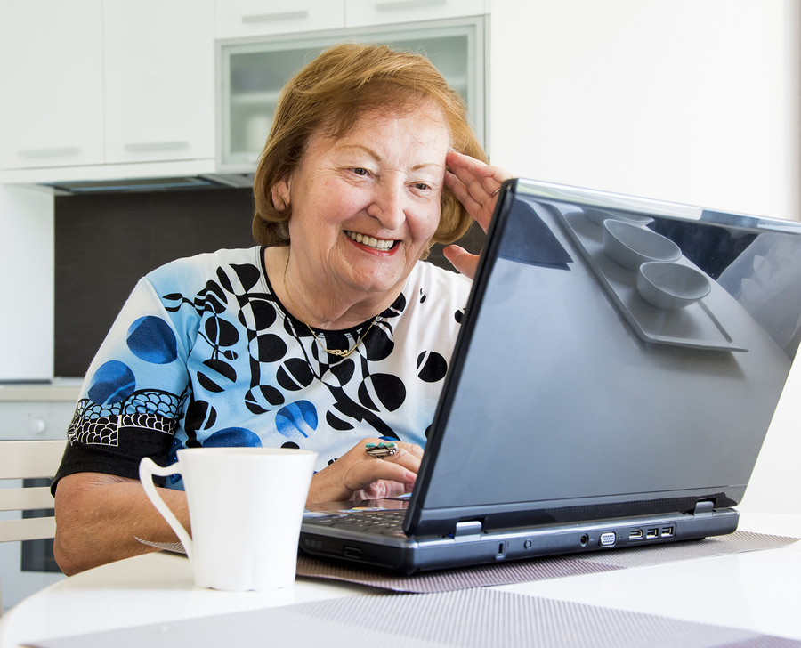grandmother with laptop